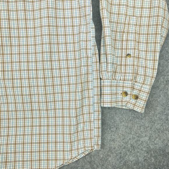 LL Bean Shirt Mens Large Brown Check Long Sleeve Button Up Cotton Outdoors Work - Picture 5 of 13